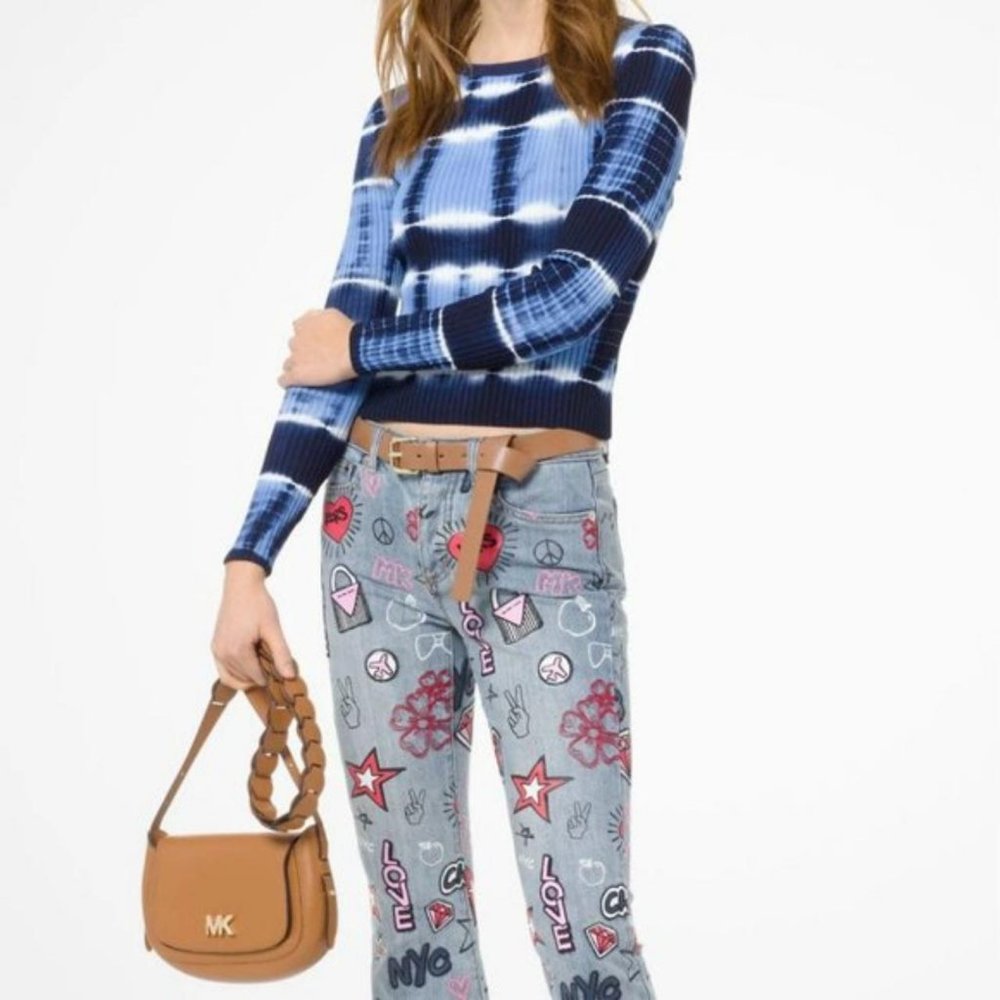 Michael by Michael Kors tie dye stretch viscose sweater